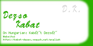 dezso kabat business card